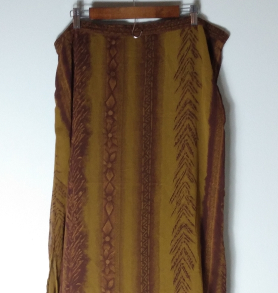 Kloz Studio 1X Tan Golden Midi Maxi Skirt Plus - Picture 7 of 8